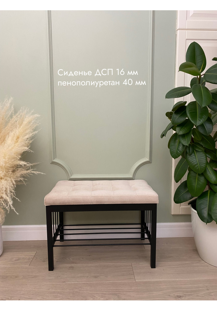   Банкетка Сканди-62/Велюр черный/бежевый