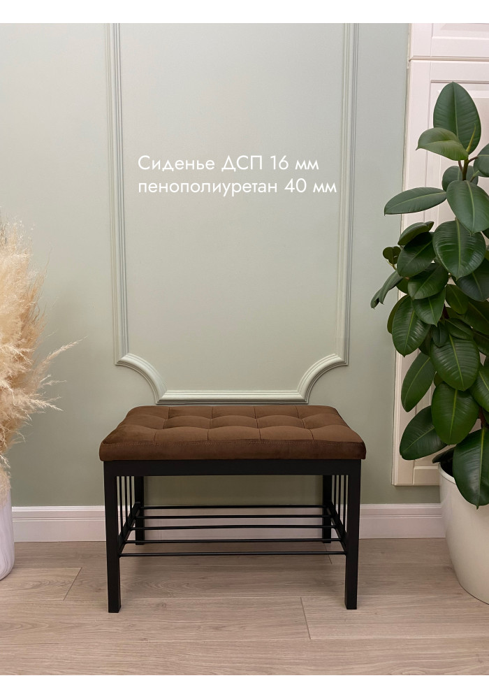   Банкетка Сканди-62/Велюр черный/коричневый