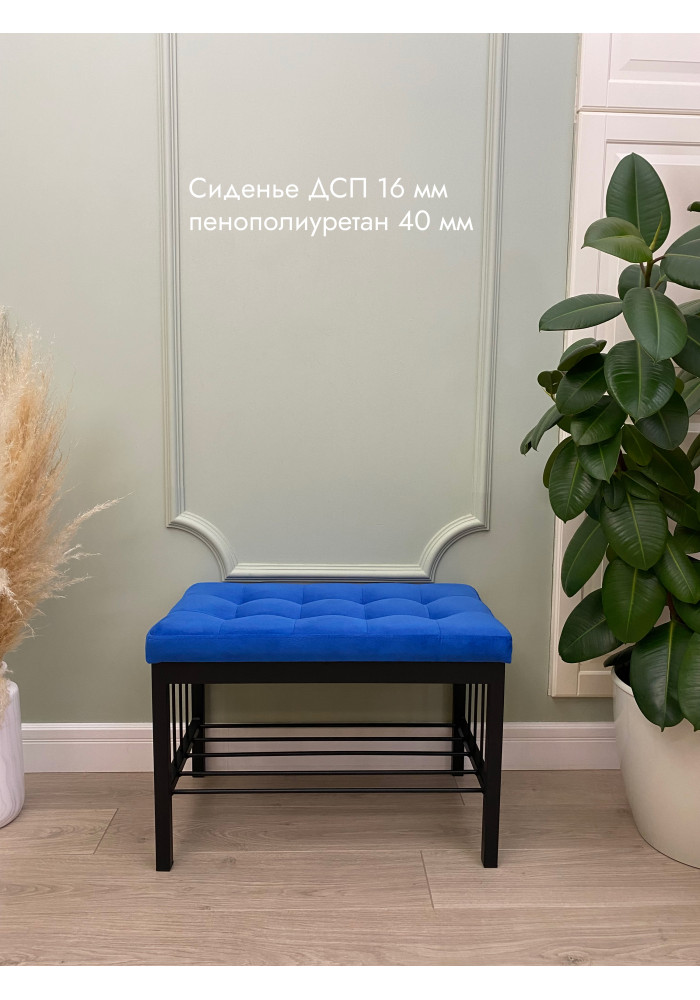  Банкетка Сканди-62/Велюр черный/синий
